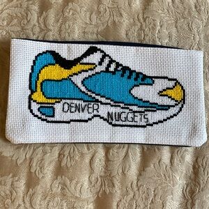 NEW hand sewn Denver Nuggets pouch,8 inches by 4 inches, Velcro closure
